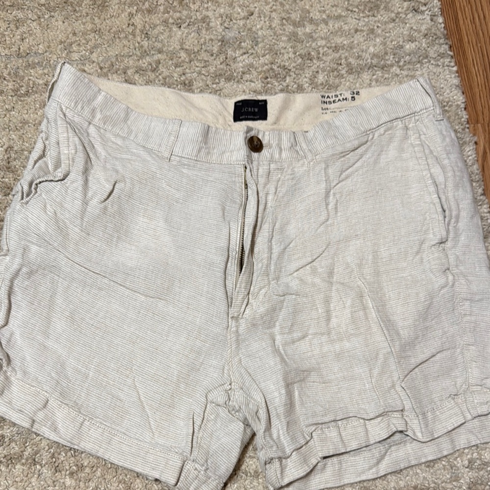 J. Crew Cream Flat Front Shorts Casual